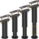 Wlrrcwdttc 4 Pcs Adjustable Height Bed Support Legs 7.08-13 inch, Bed Frame Center Support Legs for Bed Frame/Bed Center Slat/Furniture, Heavy Duty Metal Bed Replacement Legs Bed Slats Support Legs