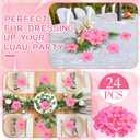 Hotop 24 Pcs Artificial Hibiscus Flowers Pink Hawaiian Fake Flowers Faux Tropical Hibiscus Decoration for Luau Summer Party Decor DIY Crafts Cake Favors Supplies Table Centerpieces