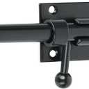 Alise 8 Inch Sliding Door Lock, SUS304 Stainless Steel Padlock-Style Gate Latch,Thickened Heavy Door Lock Latch, Security Slide Latch Lock for Outdoor Fence, Window,Shed Door Black MCX7008-B