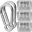 AKOLAFE 30Pack Spring Snap Hook, 2-3/8Inch Zinc-Galvanized Steel Carabiner Clips, 260lbs Load Capacity Keychain Quick Links, Quick Carabiner Clips for Dog Leash, Backpack, Hammocks, Camping and Swing