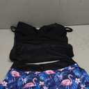 ankini Swimsuits Two Piece Tummy Control Bathing Suits Blouson Swim Tank Top with Boy Shorts, Size L