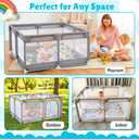 Baby Playpen for Babies & Toddlers, Large Playpen with Breathable Mesh, Anti-Slip Suction Cups, Zipper Door, Portable Indoor Outdoor Baby Play Yard with Balls & Storage Bag