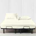 JS Sanders Top Split Head Queen Sheets Set - 4 Pcs, 100% Cotton Half Split Queen Sheets Sets for Adjustable Bed - 18" Deep Pocket, 34 Inch Sheet Set Soft, Easy-Fit, Breathable - Ivory