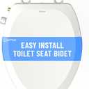 Clear Rear Elongated Bidet Toilet Seat - Self-Cleaning Dual Nozzle Bidet Toilet Seat with Adjustable Water Pressure - Easy Installation - Hygienic Accessories (E. Toilet Seat Bidet)