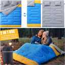 4 Pcs Camping Tent Set Include 1-2 Person Tent, Sleeping Bag, Air Mattress and 110v Ac/12v Electric Air Pump with 3 Nozzles Easy Set up Shelter with Rain Fly and Carrying Bag for Outdoor, Air mattress size: about 75 × 54"