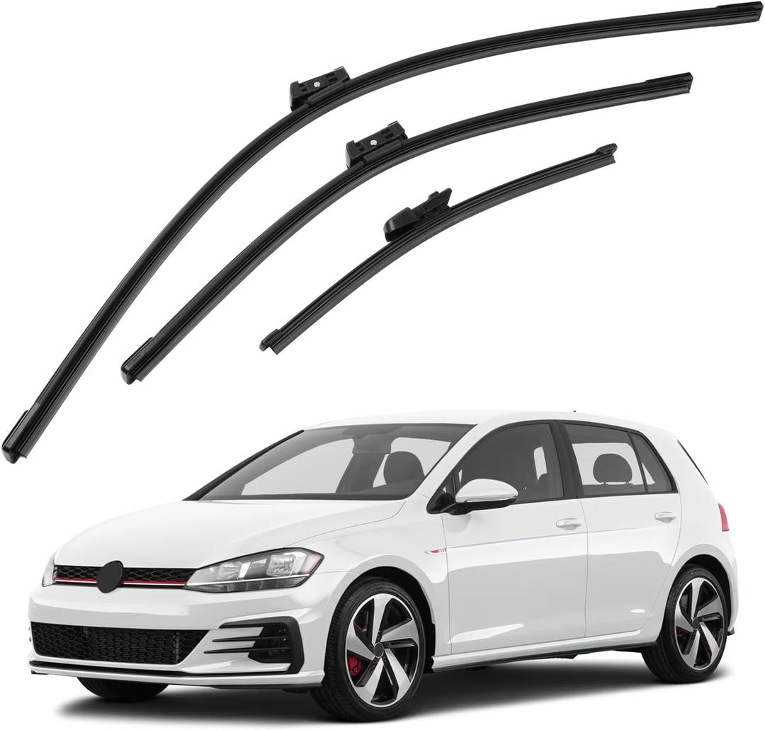 26"+ 18"+ 11" Windshield Wiper Blades Fit for VW Volkswagen Golf 2015-2021, GTI 2015-2021, e-Golf 2015-2020 Original Equipment Windshield Wipers Top Lock Car Accessories 3-Pack