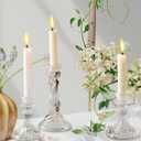 Glass Candlestick Holders - Set of 8 Clear Taper Candlestick Glasses,Crystal Candle,for All Formal Events,Candlelight Dinner,Wedding, Dinning, Party,Home Decoration