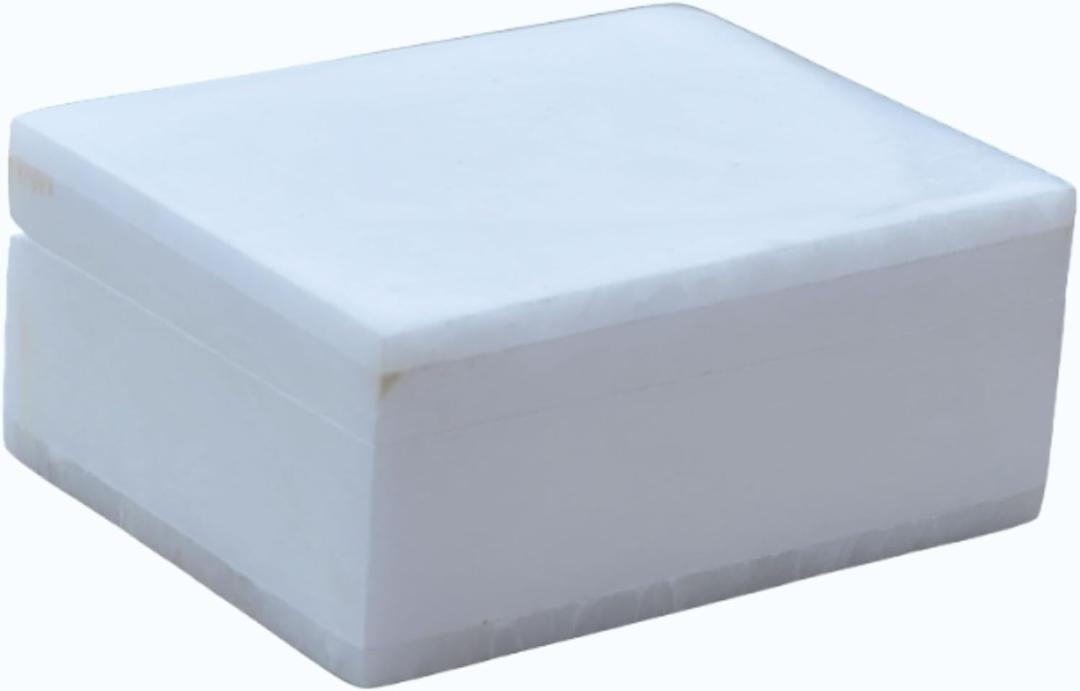Marble Gift Box 4x3 inch - Hand Carved, Marble Jewelry Box - Keepsake Box - Trinket Boxes - Decorative Boxes - Stylish and Durable - Versatile, Luxury Stone Box for Storage and Organizing