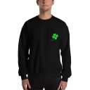Mens St Patricks Day Sweater Embroidered Black (XLarge)