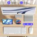 seenda Bluetooth Keyboard and Mouse Combo for Mac, SKM64-2 Rechargeable Silent Wireless Keyboard Mouse Compact Slim, 3 Multi-Device Connection, Compatible for Mac MacBook Pro/Air iPad, White Silver
