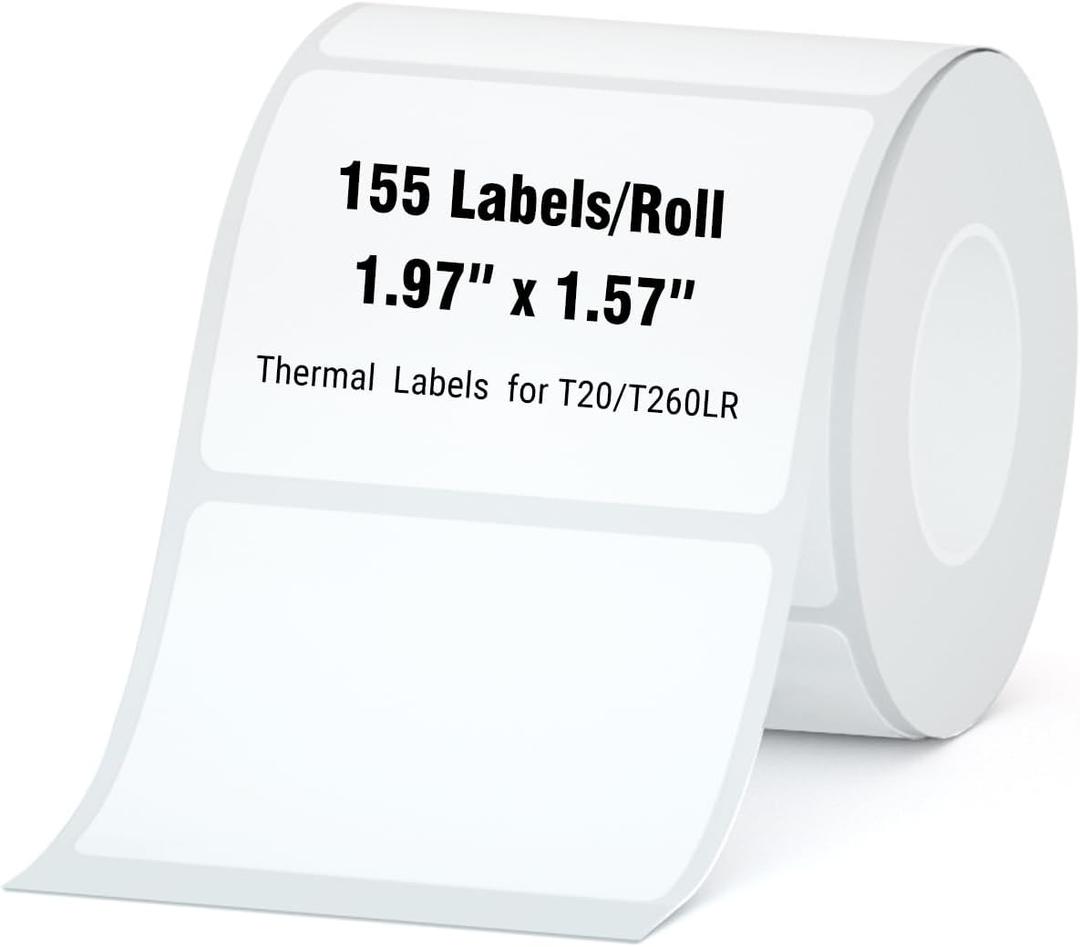 4 x HPRT Thermal Labels 1.97" x 1.57"(50x40 mm) Waterproof Sticker Paper, Thermal Tape for HPRT T20/T260LR Label Maker, Compatible with Rollo, Phomemo, iDPRT & MUNBYN, 155 Labels/Roll