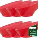 9 Pack Clear Red Plastic Serving Bowls - 54 OZ Christmas Angled Serving Bowls Disposable for Chip, Candy, Salad & Fruit - Ideal for X’mas Party