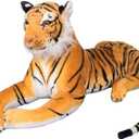Large Stuffed Tiger Plush Toy- Giant Tiger Stuffed Animal (27inches,Excluding Tail) (Yellow)