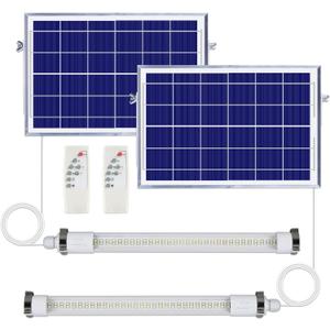 MEIHONG 2 Pack Solar Chicken Coop Lights with Timer | Dimmable LED, Solar Shed Lights, IP66 Waterproof & 16.4ft Cord | with Dusk to Dawn Sensor | Hanging Ceiling Light for Poultry Farms, Coops