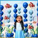 Gejoy 157 Pcs Under The Sea Balloon Decor Kit Ocean Party Baby Shower Decorations, Latex Blue Clear Bubble Green Orange Balloons Aluminum Clownfish for Under Sea Birthday Wedding Stage Party Supplies
