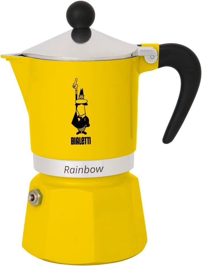 Bialetti - Rainbow: Stovetop Espresso Maker, Moka Pot, Italian Coffee Maker, 6 Espresso Shots (8.4 oz - 250 ml), Aluminum, Yellow