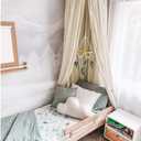 Kids Bed Canopy with Frills Cotton Cover Net for Crib Reading Nook Curtain Hideaway Hanging Round Tent Nursery Bedding Play Room Decor