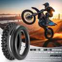 80/100-12 3.00-12 Back Rear Tire and Inner Tube,80/100-12 Dirt Bike Tire,12 Inch Rear Dirt Bike Tire compatible with Honda CRF70 XR70 Kawasaki KLX110 TTR90 PW80 Pit Bike (Fit 90cc 110cc 125cc)