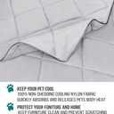 PetAmi Premium Cooling Dog Blanket | Lightweight Fluffy Pet Throw Blanket Bed Cover for Dogs, Cat, Puppies | Pet Blanket Furniture Protector Couch Sofa | Reversible Fuzzy Cozy | 24x32, Light Grey