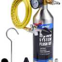 Orion Motor Tech AC Flush Kit, HVAC Flush Tool Kit with 33.5 oz. Stainless Steel Tank, Auto Air Conditioner System Flushing Set for R134a R12 R22 R410a R404a with 1/4 in. Adapter 3.3 ft. Nylon Hose