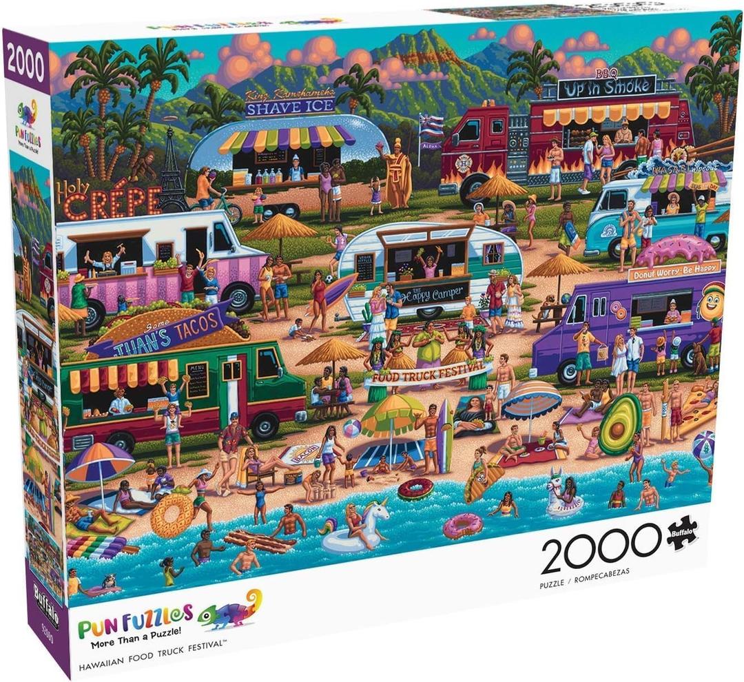 Buffalo Games - Heritage Artworks - Hawaiian Food Truck Festival - 2000 Piece Jigsaw Puzzle for Adults -Challenging Puzzle Perfect for Game Nights - Finished Size is 38.50 x 26.50