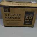 Zober Velvet Hangers 50 Pack - Heavy Duty Black Hangers for Coats, Pants & Dress Clothes - Non Slip Clothes Hanger Set - Space Saving Felt Hangers for Clothing