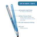 BabylissPRO Nano Titanium Ultra-Sleek Hair Straightener, Flat Iron for All Hair Types, Blue