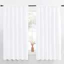 NICETOWN White Curtains, 50% Light Blocking Curtain Panels for Bedroom, Home Decoration Easy-Care Solid Rod Pocket Draperies/Drapes, Window Covering for Kitchen (2 Panels, 70 by 63, White)