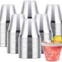 Goodluck 200PCS 9oz Plastic Cups for Party, Disposable Silver Cups, Plastic Cocktail Glasses for Wedding Thanksgiving, Christmas, and