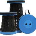 JAEMEYEM Upgraded Foldable Stool, Capacity Portable Retractable Small Folding Stool, Collapsible Telescoping Camping Stool for Adults Outdoor Fishing Hiking Gardening Travel BBQ (1 pack, Blue)