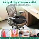SAHEYER Donut Pillow for Tailbone Pain, Memory Foam Hemorrhoids Pillow for Sciatica Nerve, Sciatica Hip Coccyx Seat Cushion for Long Sitting Office Workers, Car Drivers, Black