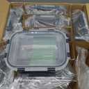 Skroam 10 Pack Glass Meal Prep Containers, 22 OZ Glass Airtight Food Storage Containers with Lids, Pantry Kitchen Storage Containers for Lunch, Food Storage, Meal Prep, Lunch Bento Boxes (Grey)