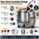 SYBO SB-6000-2G Commercial Grade Soup Kettle with Hinged Lid and Detachable Stainless Steel Insert Pot for Restaurant and Big Family, 10.5 Quarts, Silver
