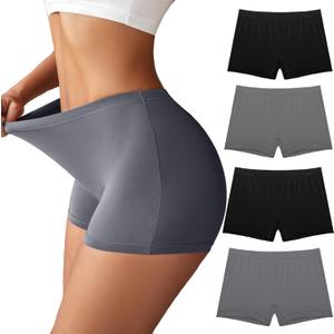 Ekouaer Boyshort Panties Women's Soft Underwear Briefs Invisible Hipster 3 Pack Seamless Boxer Brief Panties Large