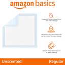 Amazon Basics Dog and Puppy Pee Pads, 5-Layer Leak-Proof Super Absorbent, Quick-Dry Surface, Potty Training, Regular (22x22"), 50 Count, Blue & White