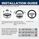 Road Comforts Car Steering Wheel Cover - Microfiber Leather Steering Wheel Wrap Sports 14.5-15 Inch Steering Wheel Cover Non-Slip for Men Women Grey Color