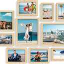 decorUhome Picture Frames Collage Wall Decor for Photo Gallery Display, Assorted Picture Frames Set of 10 Including Two 8x10 / Four 5x7 / Four 4x6 for Family Wall Decor, Natural, 10 Pack