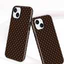 Magnetic Polka Dot Phone Case for iPhone 13/14, Compatible with MagSafe, Cute Brown Polka Dots Aesthetic Soft TPU and Hard PC Shockproof Protective Phone Cover for Women Girls-Shiny