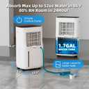5,000 Sq.Ft 2025 Dehumidifier 80 Pint/Day Dehumidifier for Basement, Bedroom, Home, Bathroom, Smart Compressor Dehumidifier with Drain Hose, Intelligent Humidistat 24H Timer,Child Lock,Defrost,Silent