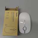 VssoPlor Wireless Mouse, 2.4G Slim Portable Computer Laptop Mouse with Nano Receiver Quiet Silent Optical Mice for Notebook, PC, Laptop, ComputerWhite and Silver