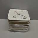 11 x 11 Inch Cube Storage Bins, 6 Pack Large Collapsible Fabric Storage Bin with Ropes, Foldable Storage Cubes for Home, Office,Closet, Clothes, Toys Organizer (White & Beige-11"x11"x11")