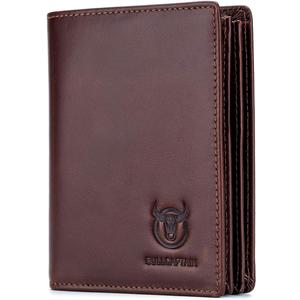 BULLCAPTAIN Large Capacity Genuine Leather Bifold Wallet/Credit Card Holder for Men with 15 Card Slots QB-027