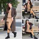 UISLII Fleece Lined Tights Women, Warm Pantyhose leggings Women,Fake Translucent Thermal Skin Colored Tights for Winter (Beige, Size L)