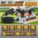 36 Volt Golf Cart Battery Charger, for EZGO/Yamaha/Club Car Battery Charger 36 Volt 25 AMP, IP67 Waterproof Fully Automatic Smart Fast Charging with 16Ft Cable, for Lead-Acid Batteries