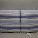 Arden Outdoor Midback Chair Cushion, 18 x 16.5, Rain-Proof, Fade Resistant French Blue Linen Stripe