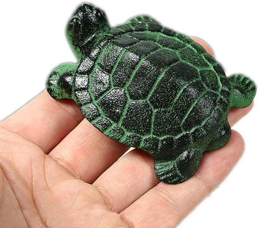 canjoyn Cast Iron Paperweight Garden Home Office Desk Decor Collection Animal Figurine (Tortoise A)
