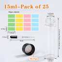 15ml Clear Glass Vials with Screw Caps 25pcs Sample Vials Liquid Leak-Proof Clear Bottles with Lids