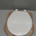 Mayfair Cassel Slow Close Toilet Seat, Easy Clean, Non Slip Premium Wood Seat, Easy Install, Made in USA, Round, White