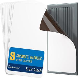 8 Pack Strong Magnetic Vent Covers for Home Ceiling, 5.5x12 Inches Furnace Vent Cover for Steel Air Registers, Floor, Wall, RV, HVAC (White)