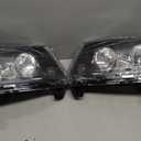 Headlights Assembly Pair for 2011 2012 2013 Jeep Grand Cherokee / 2011-2017 Jeep Compass Halogen Headlamps Head Lights Replacement Driver and Passenger Side,Black Housing Amber Reflector